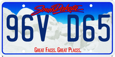 SD license plate 96VD65