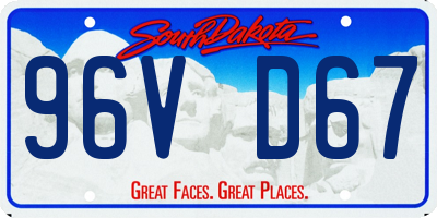 SD license plate 96VD67