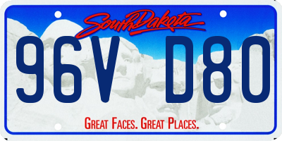 SD license plate 96VD80