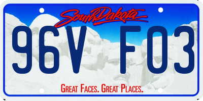 SD license plate 96VF03