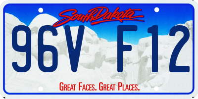SD license plate 96VF12