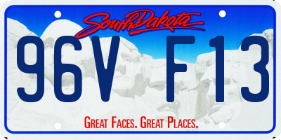 SD license plate 96VF13