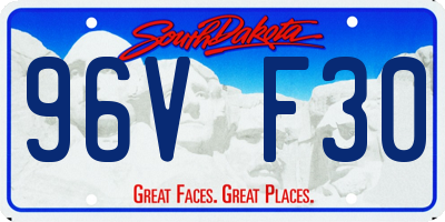 SD license plate 96VF30