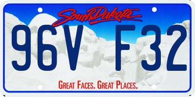 SD license plate 96VF32
