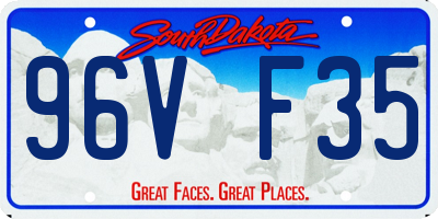 SD license plate 96VF35