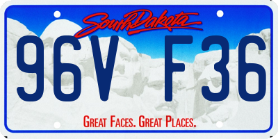 SD license plate 96VF36
