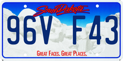 SD license plate 96VF43