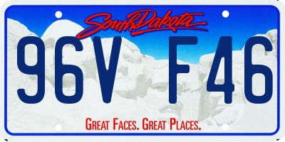 SD license plate 96VF46