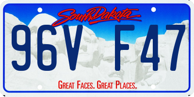 SD license plate 96VF47