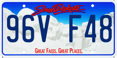SD license plate 96VF48