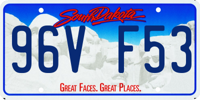 SD license plate 96VF53
