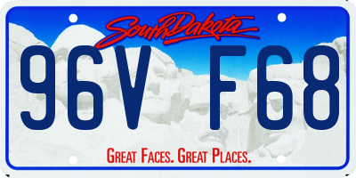 SD license plate 96VF68