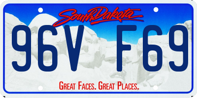 SD license plate 96VF69
