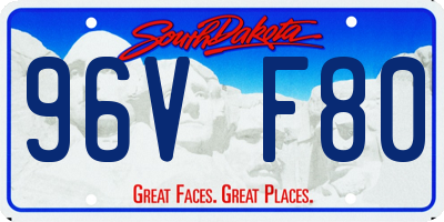 SD license plate 96VF80