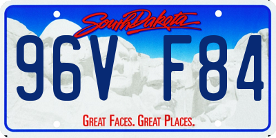 SD license plate 96VF84