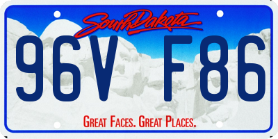 SD license plate 96VF86