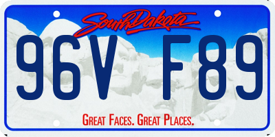 SD license plate 96VF89