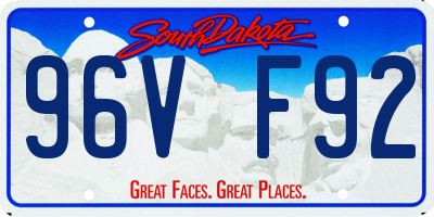 SD license plate 96VF92