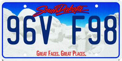 SD license plate 96VF98
