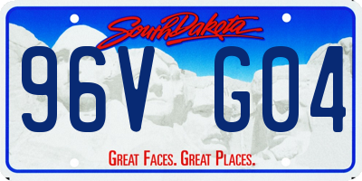 SD license plate 96VG04