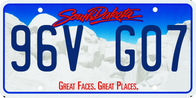 SD license plate 96VG07