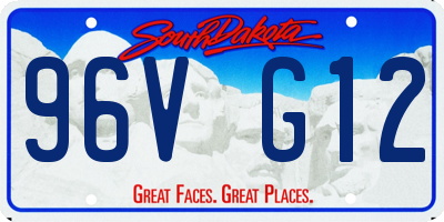 SD license plate 96VG12