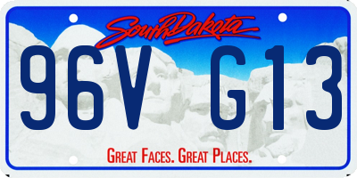 SD license plate 96VG13