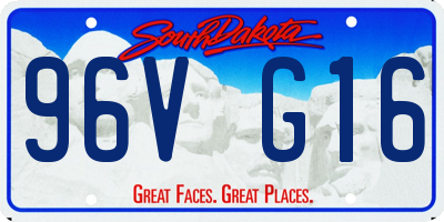 SD license plate 96VG16