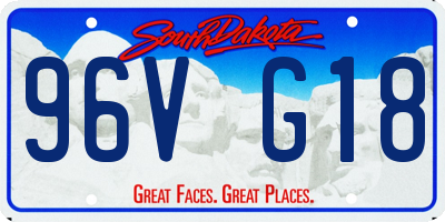 SD license plate 96VG18