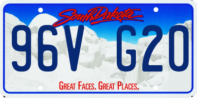 SD license plate 96VG20