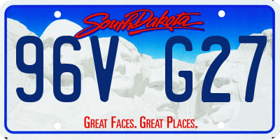 SD license plate 96VG27