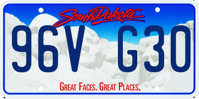 SD license plate 96VG30