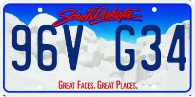 SD license plate 96VG34