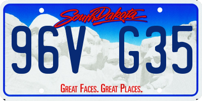 SD license plate 96VG35