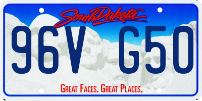 SD license plate 96VG50