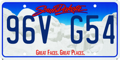 SD license plate 96VG54