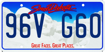 SD license plate 96VG60