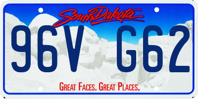 SD license plate 96VG62