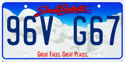 SD license plate 96VG67