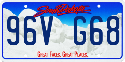 SD license plate 96VG68