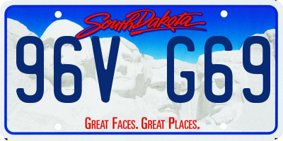 SD license plate 96VG69