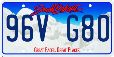 SD license plate 96VG80