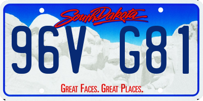 SD license plate 96VG81