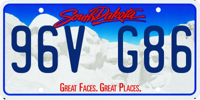 SD license plate 96VG86