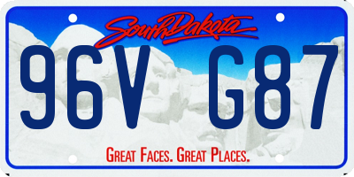 SD license plate 96VG87