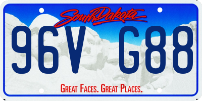 SD license plate 96VG88