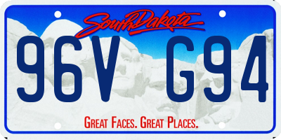 SD license plate 96VG94