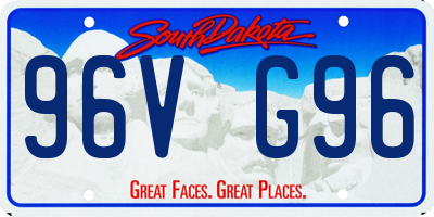 SD license plate 96VG96