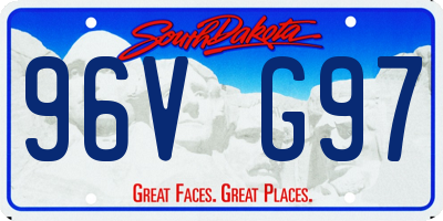 SD license plate 96VG97