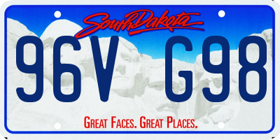SD license plate 96VG98